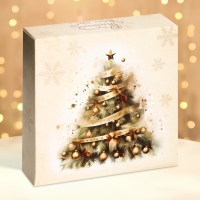 Новый год. Коробка под 4 конфеты, "Новогоднего Волшебства", 12,6 х 12,6 х 3,8 , кондитерская упаковка Новый год. Коробка под 4 конфеты, "Новогоднего Волшебства", 12,6 х 12,6 х 3,8 , кондитерская упаковка