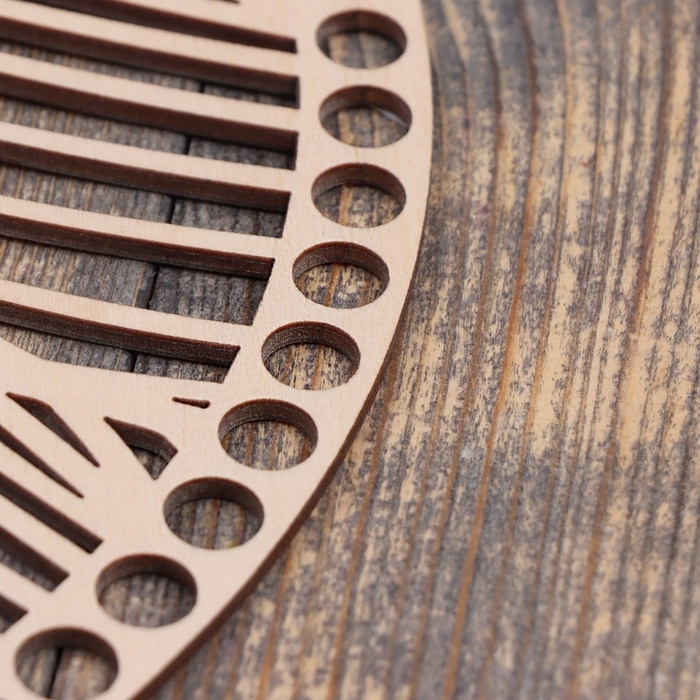 Заготовка для вязания круглая, Листья, фанера 29,5см, д 10 мм