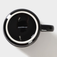 Кружка фарфоровая Доляна &laquo;Божья коровка&raquo;, 370 мл, цвет чёрный