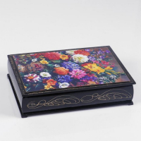 Шкатулка &laquo;Букет в вазе&raquo;, 16&times;22 см, лаковая миниатюра, микс