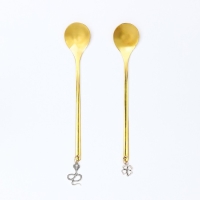 Ложки с подвесами новогодние &laquo;Счастливого нового года&raquo; на Новый год, 2 шт., 14.8 х 2.7 см