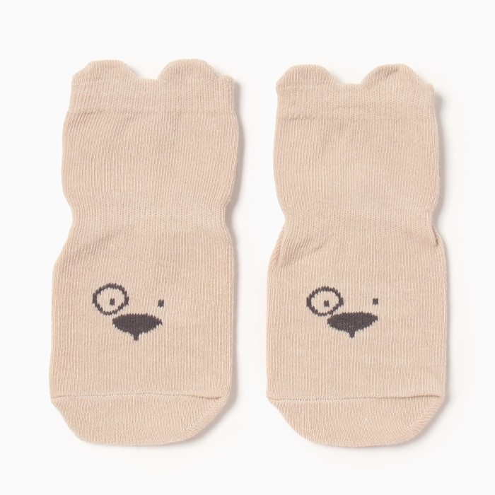 Носки детские MINAKU со стопперами, цвет бежевый, размер 12-13 см Носки детские MINAKU со стопперами, цвет бежевый, размер 12-13 см