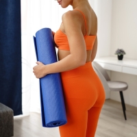 Коврик для йоги Sangh, 173&times;61&times;0,5 см, цвет тёмно-синий