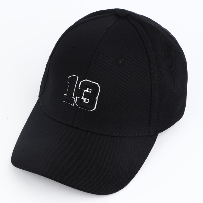 Кепка мужская «13», цвет чёрный, р-р 56 Кепка мужская «13», цвет чёрный, р-р 56