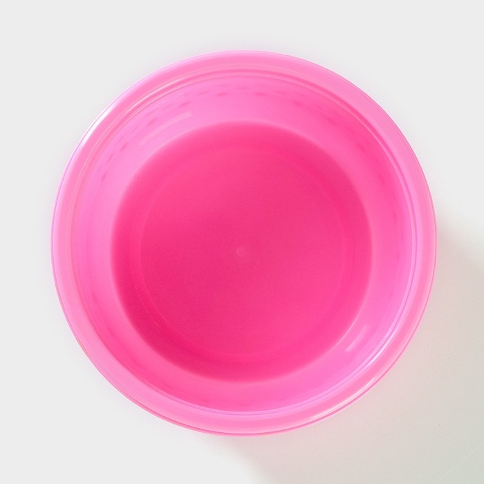 Ланч - боксы Доляна &laquo;Горошек&raquo;, набор 3 шт: 300/600/900 мл, круглые, цвет розовый