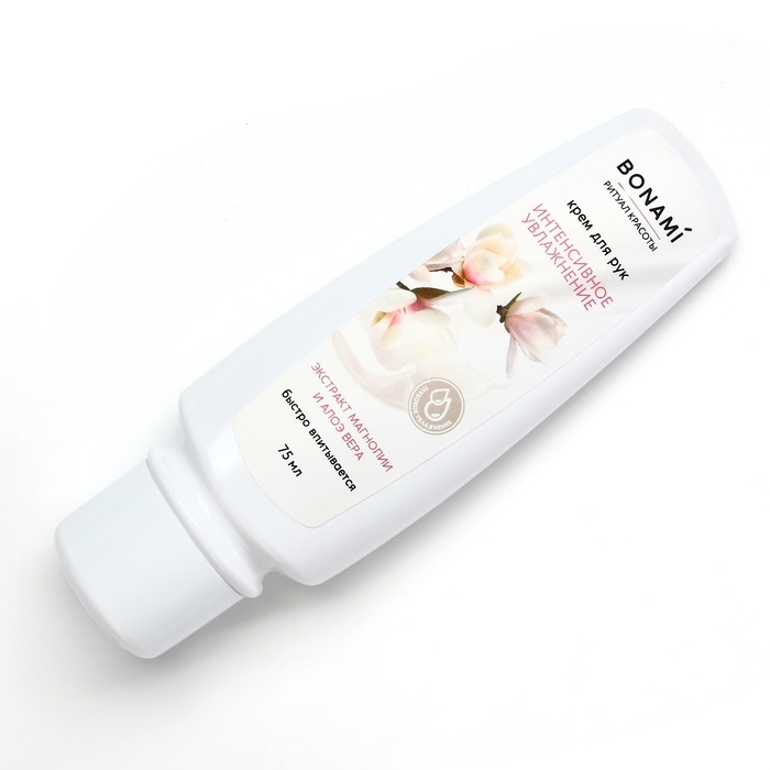 Крем для рук быстровпитывающийся с экстрактом магнолии и алоэ вера, интенсивное увлажнение, 75 мл, BONAMI Крем для рук быстровпитывающийся с экстрактом магнолии и алоэ вера, интенсивное увлажнение, 75 мл, BONAMI