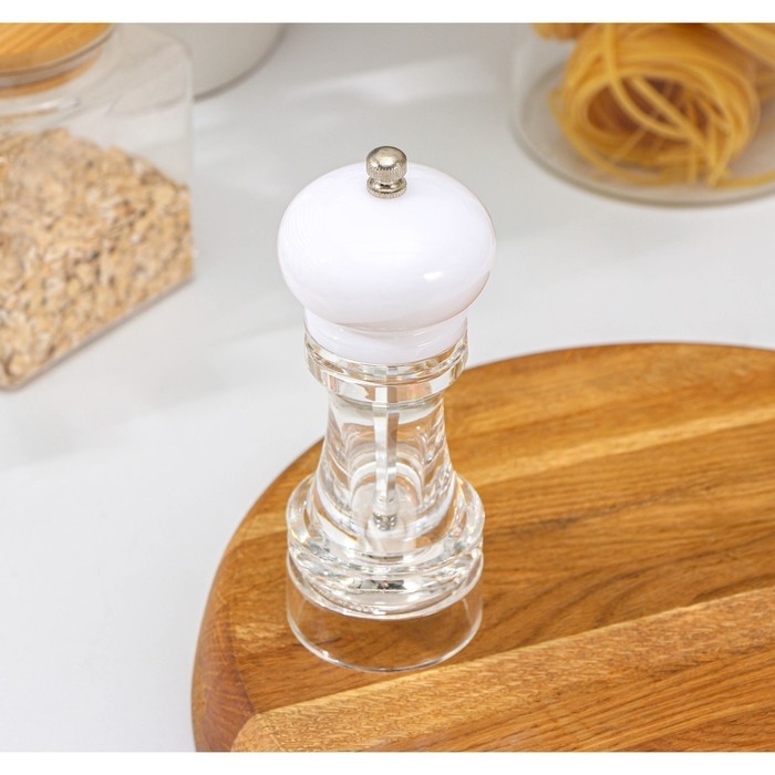 Мельница для специй Доляна &laquo;Скина&raquo;, керамический механизм, 16&times;6 см, цвет белый