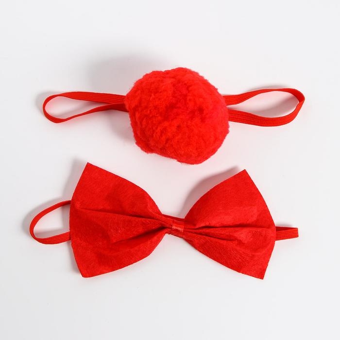 Карнавальный набор &laquo;Клоун&raquo;, нос, бабочка