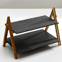 Блюдо из сланца Magistro Valley, 2-ярусное Блюдо из сланца Magistro Valley, 2-ярусное