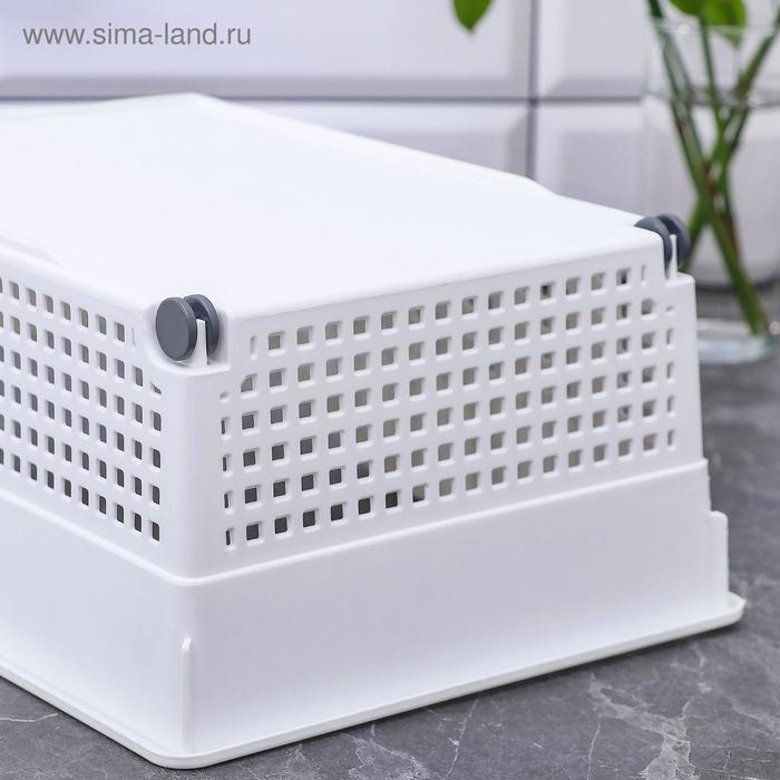 Контейнер для хранения хозяйственный &laquo;Лофт&raquo;, 31&times;21&times;12,5 см, на колёсах, цвет белый