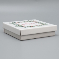 Коробка подарочная новогодняя складная &laquo;Новогодняя акварель&raquo;, 20 х 20 х 5 см, Новый год