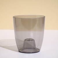 Горшок для орхидей, 2 л, 14,8 &times; 16,2 см, круглый, пластик, прозрачно-серый