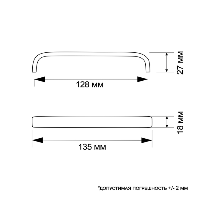 Ручка скоба РС112, м/о 128 мм, цвет матовый хром