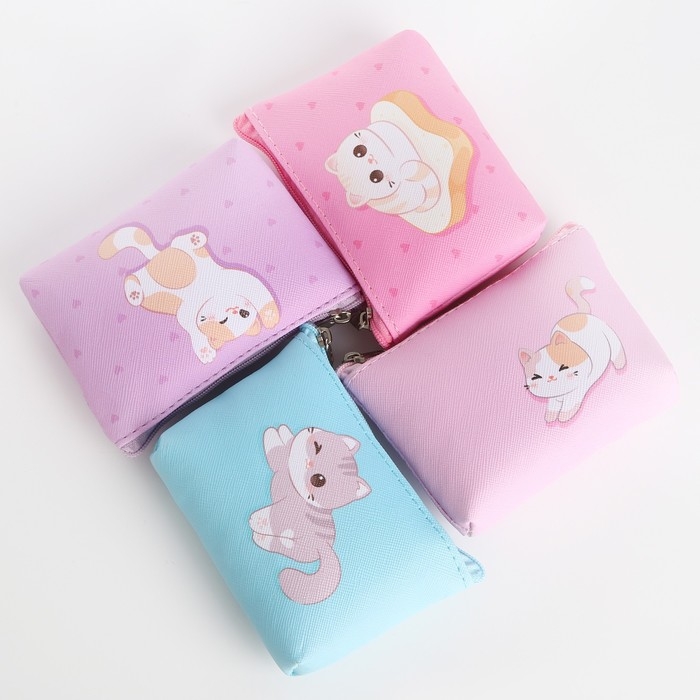 Кошелек детский, цвет микс Кошелек детский, цвет микс "Добрый котик", 11*7 см микс