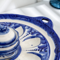 Подставка для яиц "Куличница", гжель, фарфор, 25х11 см Подставка для яиц "Куличница", гжель, фарфор, 25х11 см