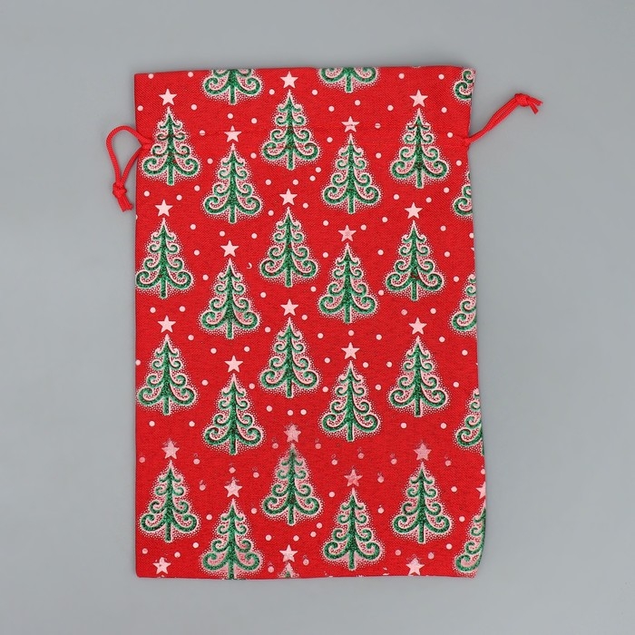 Мешочек подарочный холща &laquo;Дарю тебе&raquo;, ёлки, 16 х 24 см +/- 1.5 см, Новый год