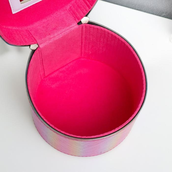 Шкатулка кожзам с зеркалом Шкатулка кожзам с зеркалом "Полосы розовый оранж" н-р 3шт 14х14х14 17,5х17,5х17,5 20х20х20см 53860