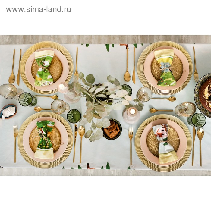 Набор столовый Этель "Тоскана", скатерть 110х150 см, салфетки 40х40 см-4шт, 100% хлопок