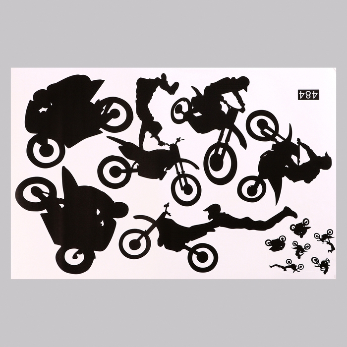 Наклейка 3Д интерьерная Мотоспорт 57*38см Наклейка 3Д интерьерная Мотоспорт 57*38см