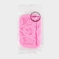 Молд Доляна &laquo;Совы&raquo;, силикон, 10&times;7&times;1,1 см, цвет МИКС