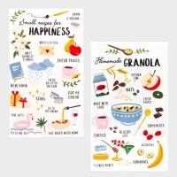 Набор кухонных полотенец Доляна &laquo;Рецепты счастья&raquo;, 35х60 см-2шт, 100% хлопок