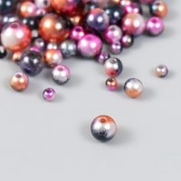 Бусины для творчества пластик "Круглые. Градиент. Русалка бордо" d=3-8мм, набор 10 гр