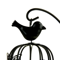 Подсвечник металл "Клетка с птичкой" черный, 23х10х10 см