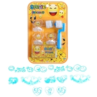 Печать цветная &laquo;Смайл&raquo;, набор 3 шт., ролик-печать с 2 насадками, штемпельная подушка