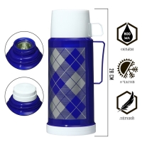 Термос 1 л, со стеклянной колбой, сохраняет тепло 8 ч, 12 х 28 см, синий Термос 1 л, со стеклянной колбой, сохраняет тепло 8 ч, 12 х 28 см, синий