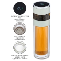 Термос-заварник, 420 мл, с термометром, белый Термос-заварник, 420 мл, с термометром, белый