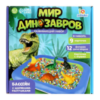 Развивающий набор «Мир динозавров», бассейн, гидрогель, фигурки, карточки, по методике Монтессори Развивающий набор «Мир динозавров», бассейн, гидрогель, фигурки, карточки, по методике Монтессори