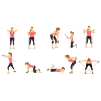 Эспандер ONLYTOP для лыжника, боксёра, пловца, удлинённый с жёсткими ручками