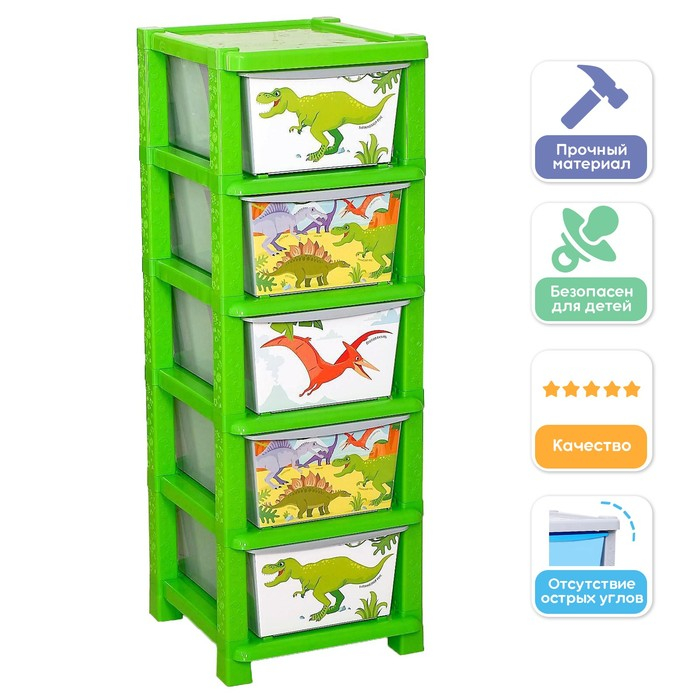 Комод детский &laquo;Дино&raquo;, 5 секций