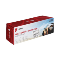 Насос ножной TORSO с манометром, 1 цилиндр, усиленный Насос ножной TORSO с манометром, 1 цилиндр, усиленный