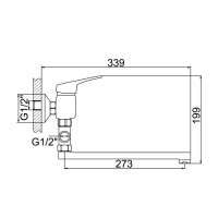 Cмеситель для ванны Accoona A7053, однорычажный, латунь, хром Cмеситель для ванны Accoona A7053, однорычажный, латунь, хром