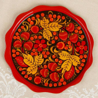 Тарелка &laquo;Лимонница&raquo;, хохлома, 20 см