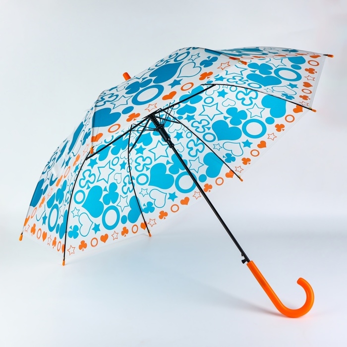 Зонт - трость полуавтоматический &laquo;Настроение&raquo;, 8 спиц, R = 45/52 см, D = 104 см, цвет МИКС