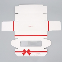 Кондитерская упаковка, коробка для кекса с окном, &laquo;Бант&raquo;, 26 х 10 х 8 см