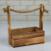 Набор кашпо деревянных 3 в 1 (30.5&times;18.5&times;35; 25.5&times;15&times;30; 20&times;12&times;23) "Аром", обожженный