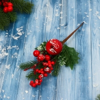 Декор "Зимние грезы" яблоко и ягоды в пайетках, 23 см