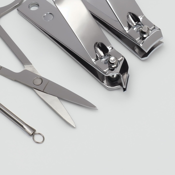 Набор маникюрный, 8 предметов, в пластиковом футляре, цвет розовый Набор маникюрный, 8 предметов, в пластиковом футляре, цвет розовый