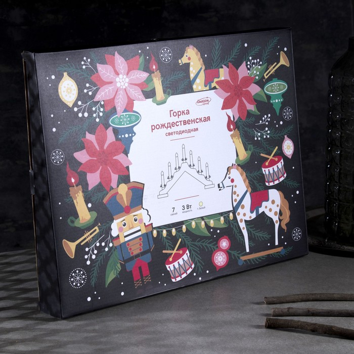 Светодиодная фигура &laquo;Рождественская горка&raquo; 39 &times; 29 &times; 4.5 см, дерево, 220 В, свечение тёплое белое