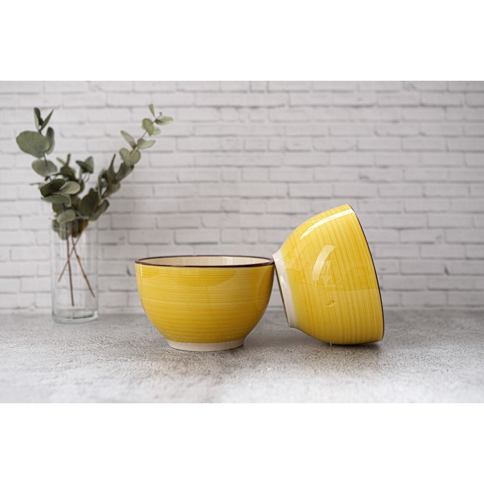 Салатник керамический Доляна «Морской мир», 800 мл, d=14 см, цвет жёлтый Салатник керамический Доляна «Морской мир», 800 мл, d=14 см, цвет жёлтый