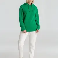 Толстовка с капюшоном унисекс Hoodie, зеленая, размер S