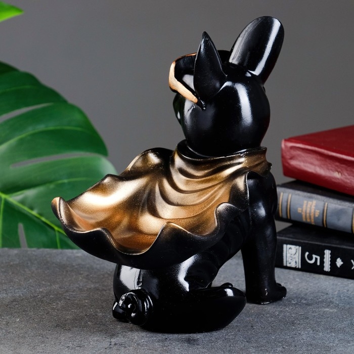 Подставка конфетница Подставка конфетница "Бульдог в плаще" черная, 23х20х13см