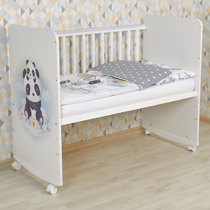 Кроватка детская Фея 702 Милые панды, белый Кроватка детская Фея 702 Милые панды, белый