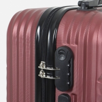 Чемодан малый 36 л (S), &laquo;Фабрика КАРТЕКС&raquo;, отдел на молнии, кодовый замок, 4 колеса, цвет бордовый