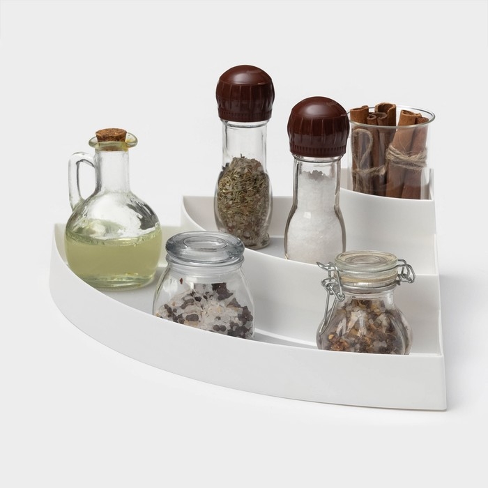 Подставка для специй 3 яруса Griten, угловая, 30×30×8,7 см, цвет белый Подставка для специй 3 яруса Griten, угловая, 30×30×8,7 см, цвет белый