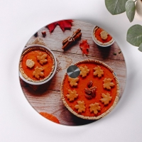 Подставка стеклянная для торта вращающаяся Доляна &laquo;Осенний пирог&raquo;, d=24 см