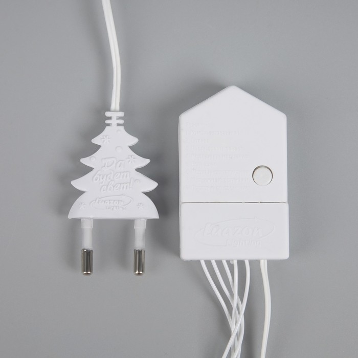 Гирлянда &laquo;Нить&raquo; 10 м, IP20, белая нить, 100 LED, свечение фиолетовое, 8 режимов, 220 В